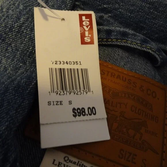 Levi's Premium Series Denim Jacket Trucker Big E Size Small Blue - Picture 7 of 9